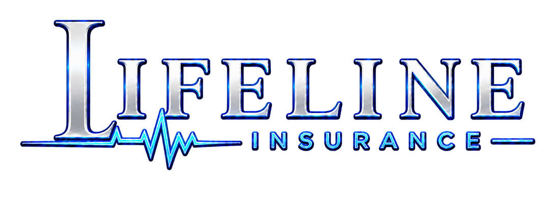 Lifeline Insurance refined silver and electric blue EKG logo