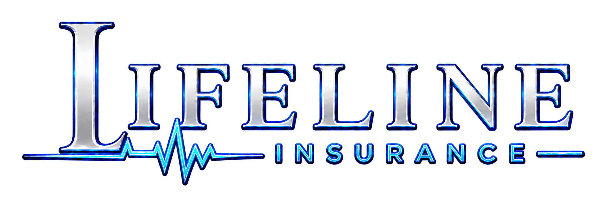 Lifeline Insurance refined silver and electric blue EKG logo